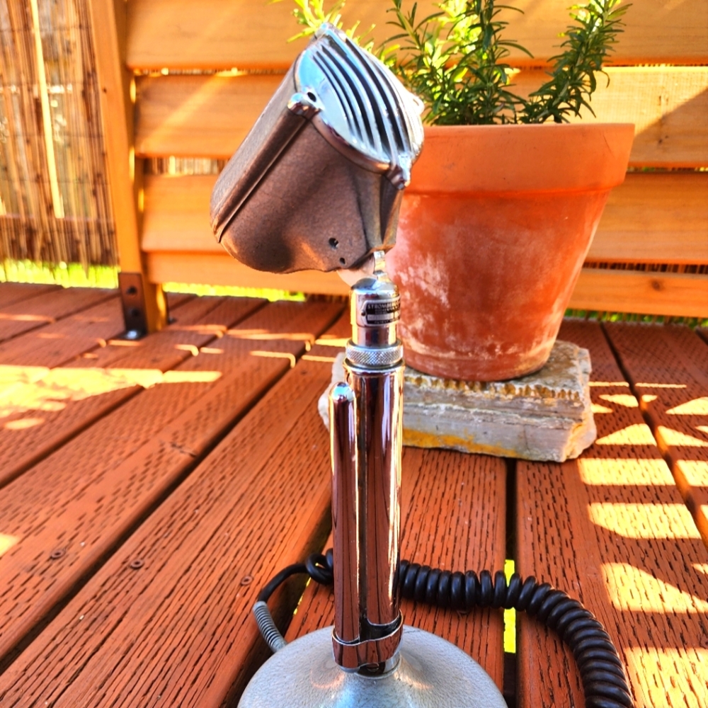 Vintage Silver Microphone Home Accent